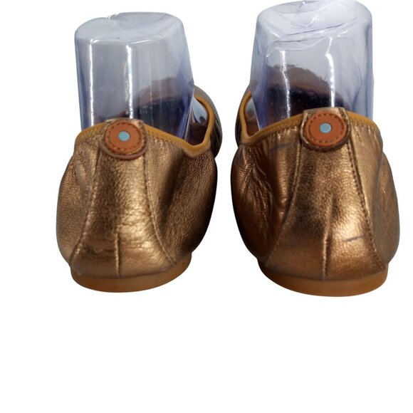 Juil The Flat Gold Bronze Leather Metallic Slip On Ballerina Flats Size 10 - Picture 5 of 14